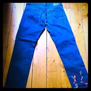 Women’s LEVI’S 511 Jeans 31/30 “Make ❤️ Not War”